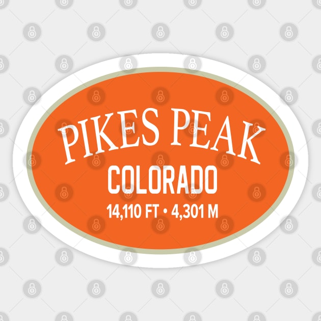 Pikes Peak Colorado Orange Oval Sticker by TGKelly